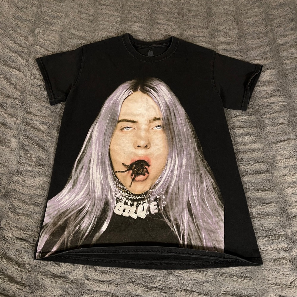 Billie Eilish 2019 Spider Tarantula Graphic T-Shirt Black Small S Music Merch